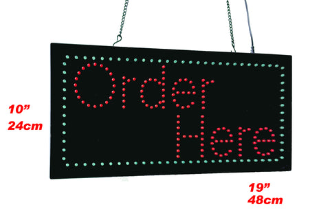 Order Here Sign TOPKING Signage LED Neon Open Store Window Shop ...